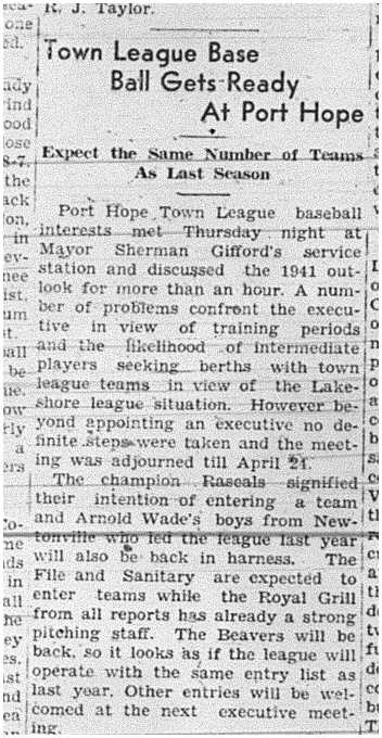 1941-05-01 Baseball -PH Town League organizing