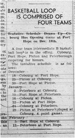 1941-12-18 Basketball -Intermediate Loop Organizing