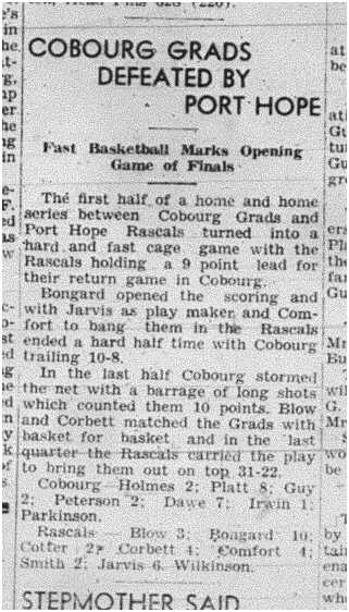 1942-03-05 Basketball -Cobourg vs PH