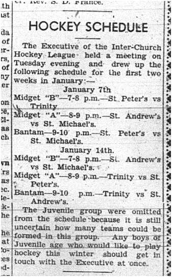 1942-12-31 Hockey -CCHL Schedule