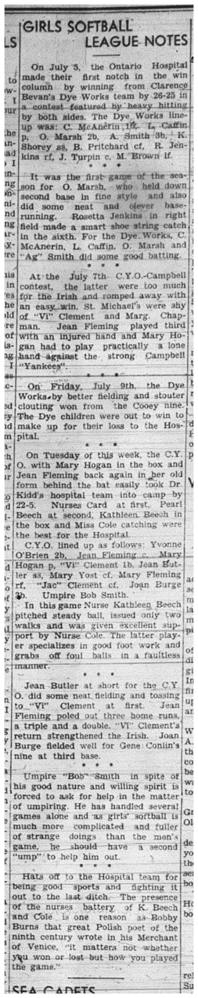 1943-07-15 Softball - Girls