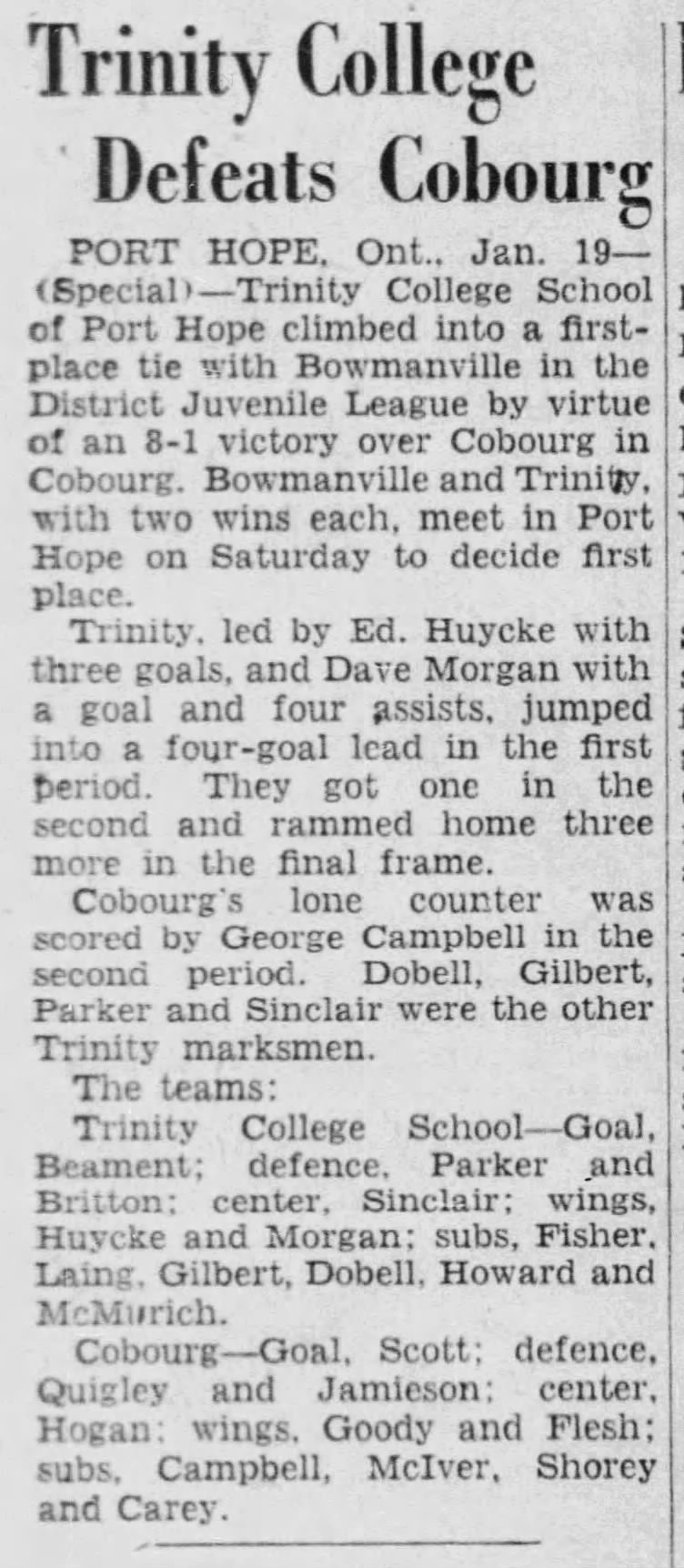 1944-01-20 Hockey -Juveniles Cobourg vs Trinity College-Ottawa-Citizen