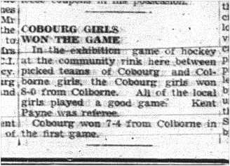 1944-03-30 Hockey -Girls-Cobourg vs Colborne