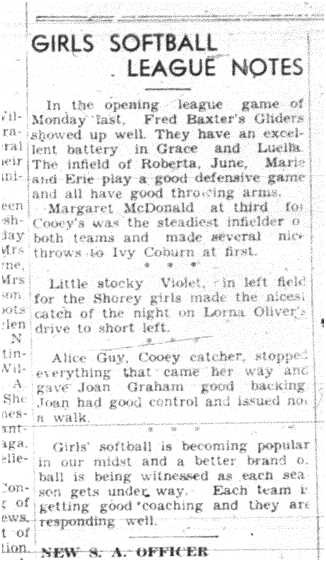 1944-06-08 Softball -Girls League growing popular