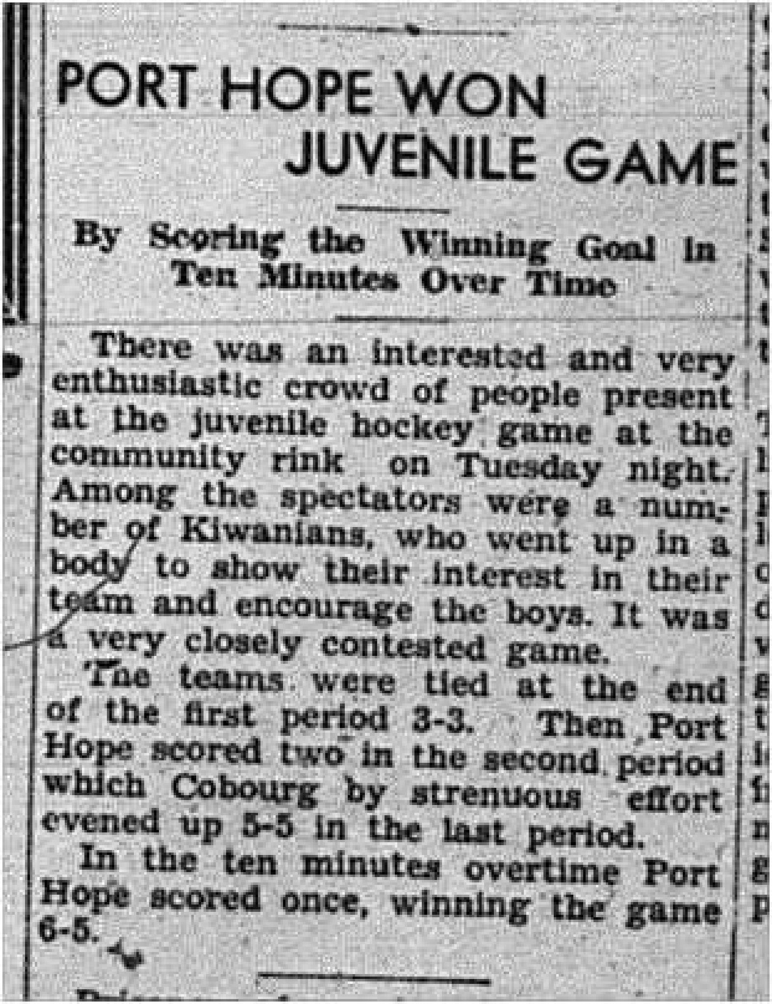 1945-01-18 Hockey - Juvenile