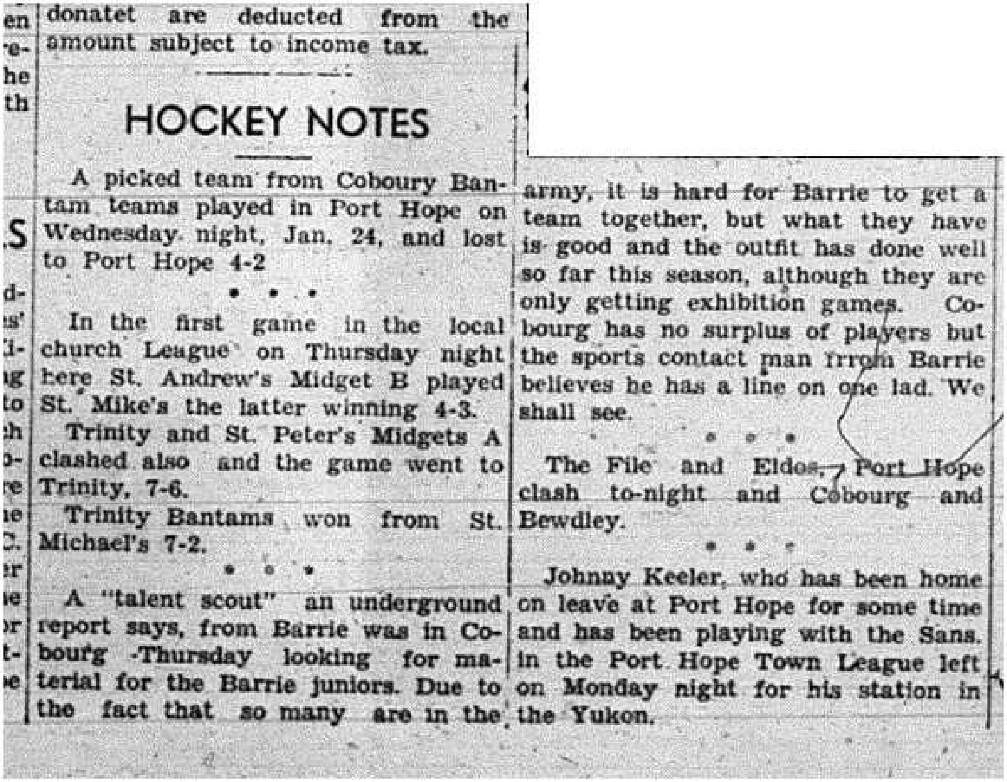 1945-02-01 Hockey - CCHL