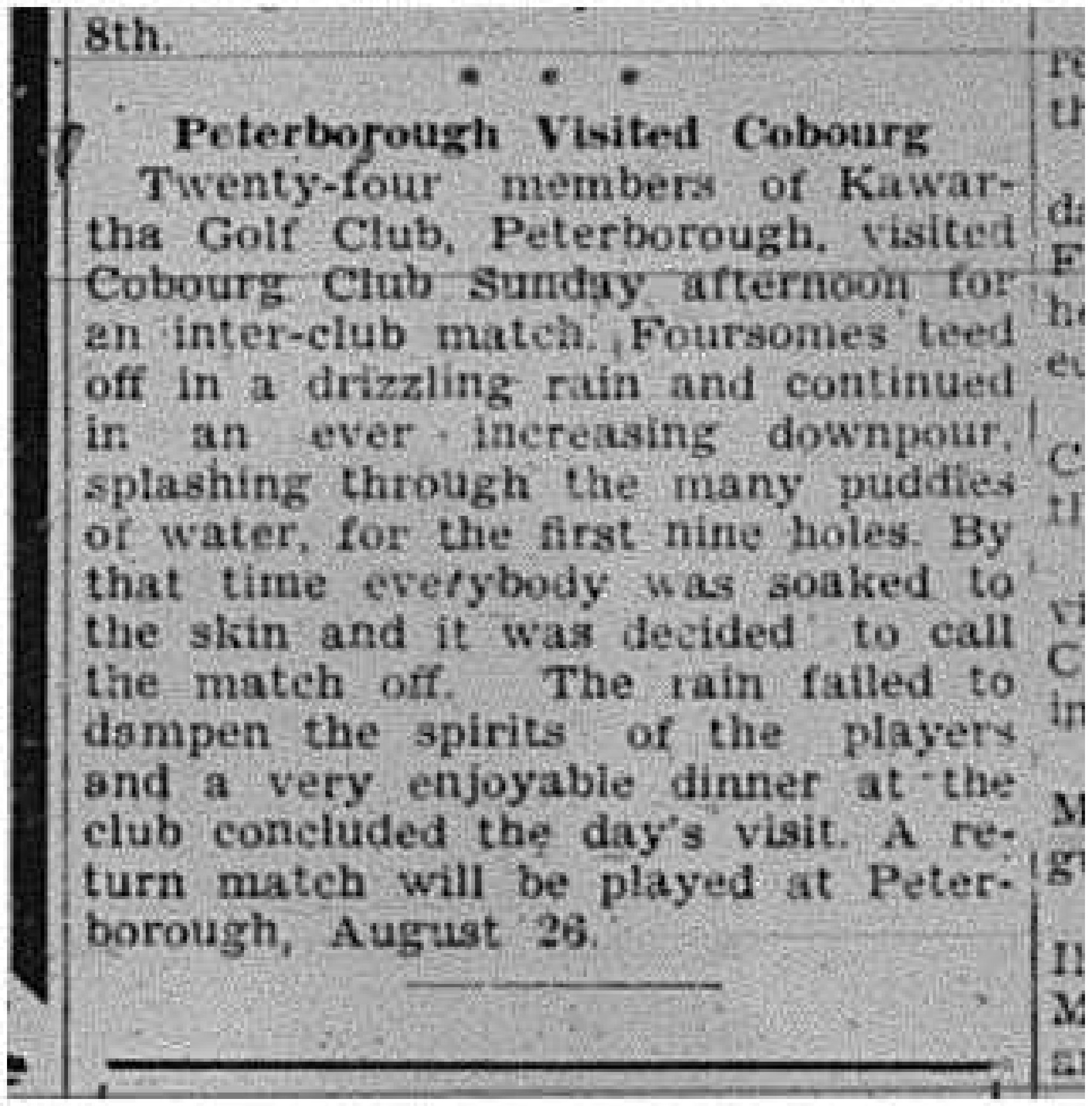 1945-07-19 Golf -Peterborough at Cobourg