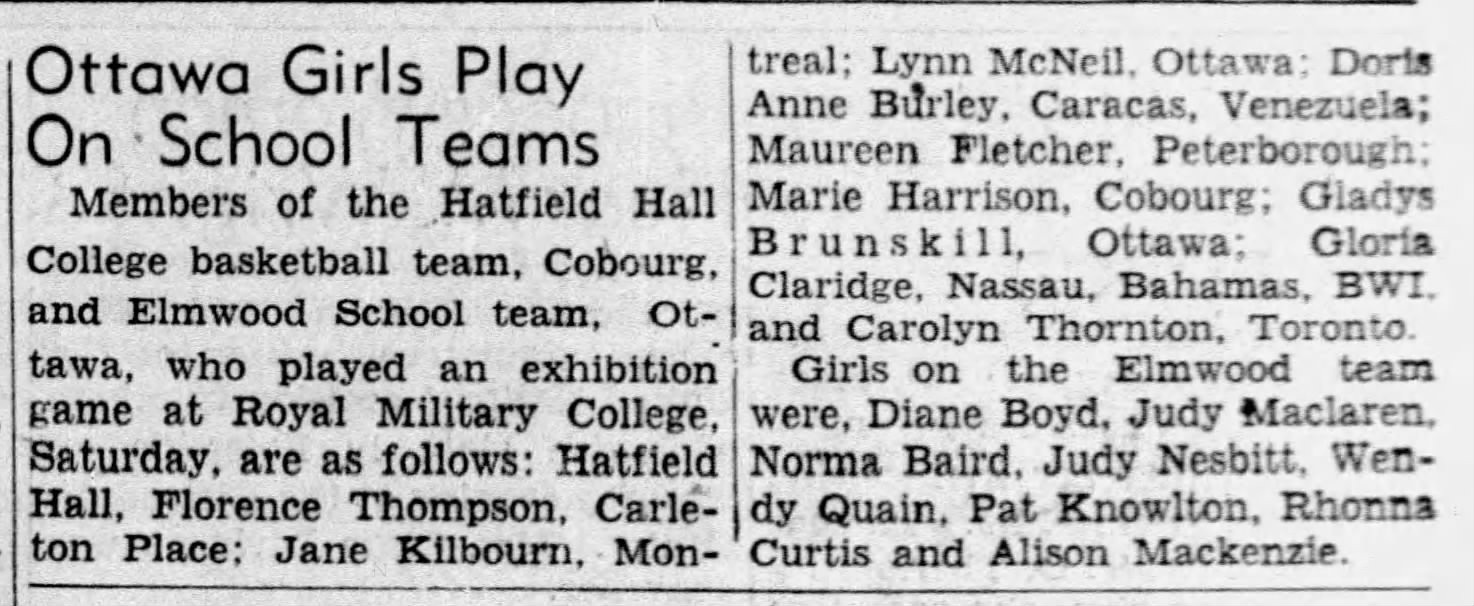 1949-12-02 Basketball -Hadfield Hall vs Ottawa -Ottawa Citizen