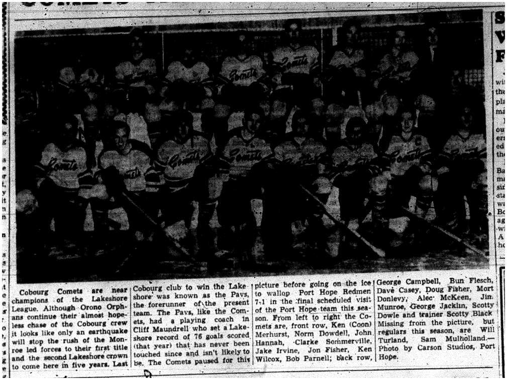 1955-02-10 Hockey -Comets nearing title
