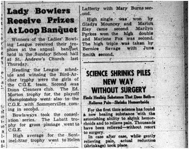 1955-05-19 Bowling -Ladies League annual banquet