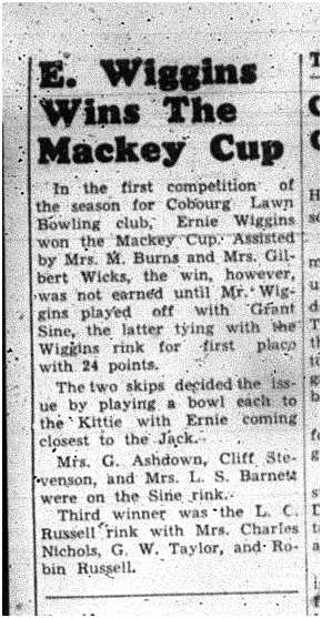 1955-06-09 Lawn Bowling -Mackey Cup