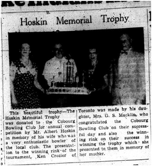 1955-07-21 Lawn Bowling -Hoskin Memorial Trophy