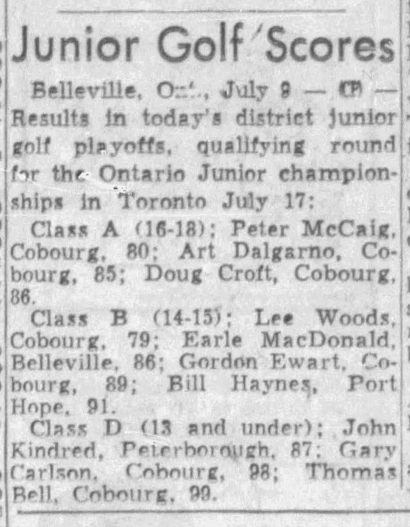 1956-07-10 Golf -Ontario Junior Playdowns -Montreal Gazette