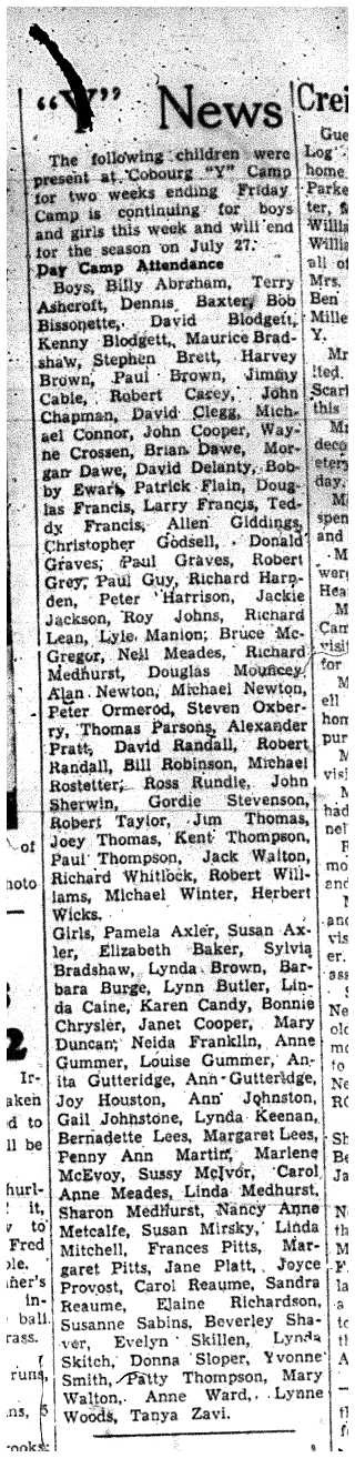 1956-07-19 YMCA -Camp attendees