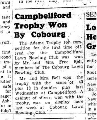1956-08-23 Lawn Bowling -Campbellford Adams Trophy
