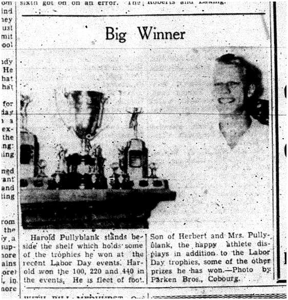 1956-09-20 Track & Field -Pullyblank w-Labour Day Trophies pic