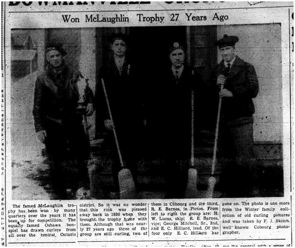 1957-01-17 Curling -Cobourg team won McLaughlin trophy at Oshawa