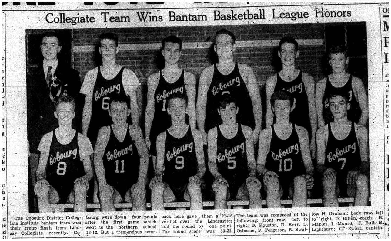 1957-03-14 School -CDCI Basketball Bantam team photo