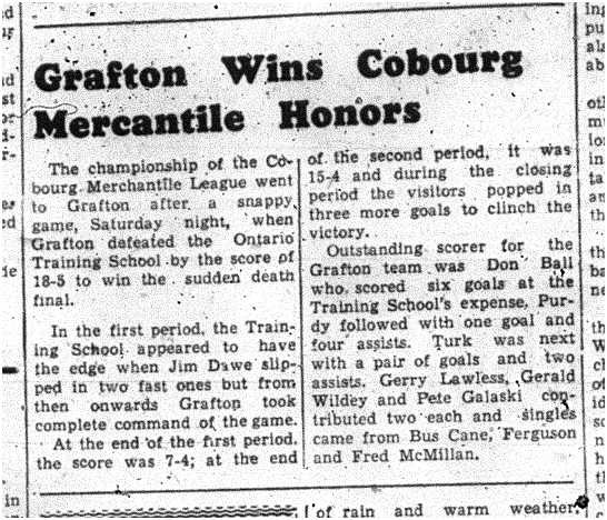 1957-03-21 Hockey -Mercantile League -Grafton wins championship