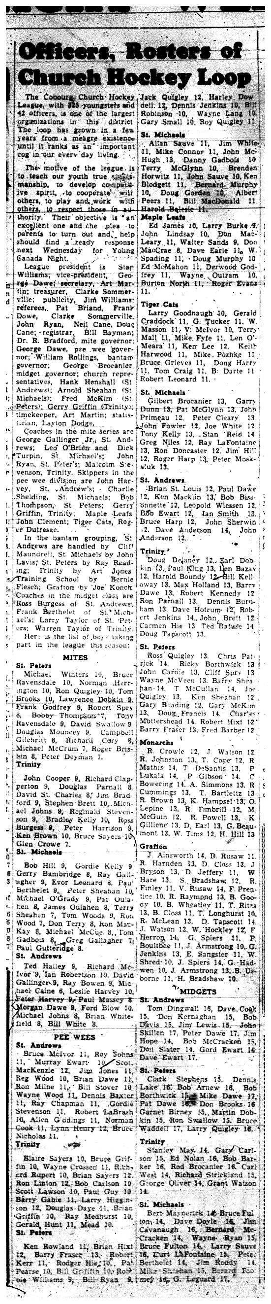 1958-01-30 Hockey -CCHL -names of players on each team