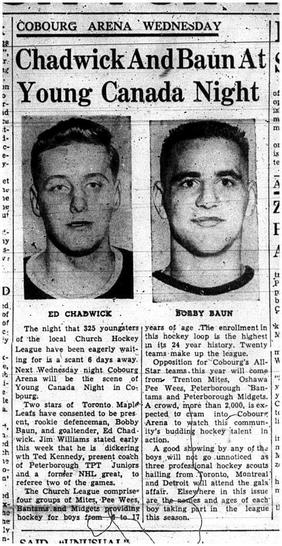 1958-01-30 Hockey -CCHL Young Canada Night