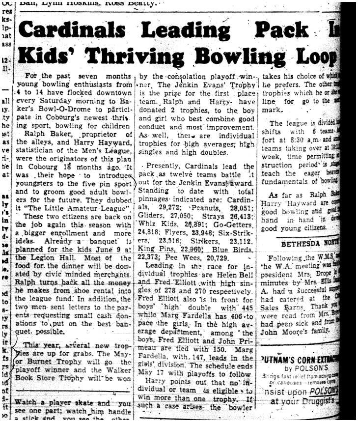 1958-03-27 Bowling -Bakers Bowl O'Drone- kids loop