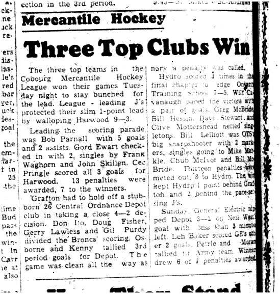 1958-12-13 Hockey -Mercantile League