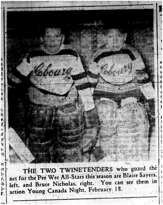 1959-01-15 Hockey -CCHL PeeWee Allstars netminders