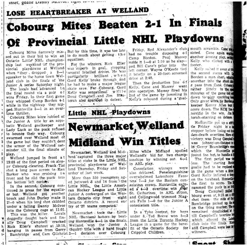 1959-04-09 Hockey -CCHL Mites lose out in Little NHL