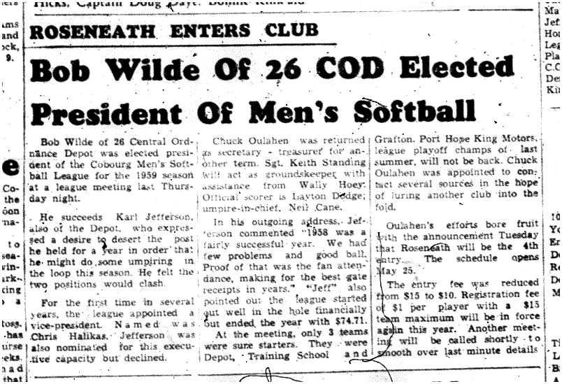 1959-05-07 Softball -Mens League elects new Prez