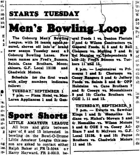 1959-08-27 Bowling -Mens League opening