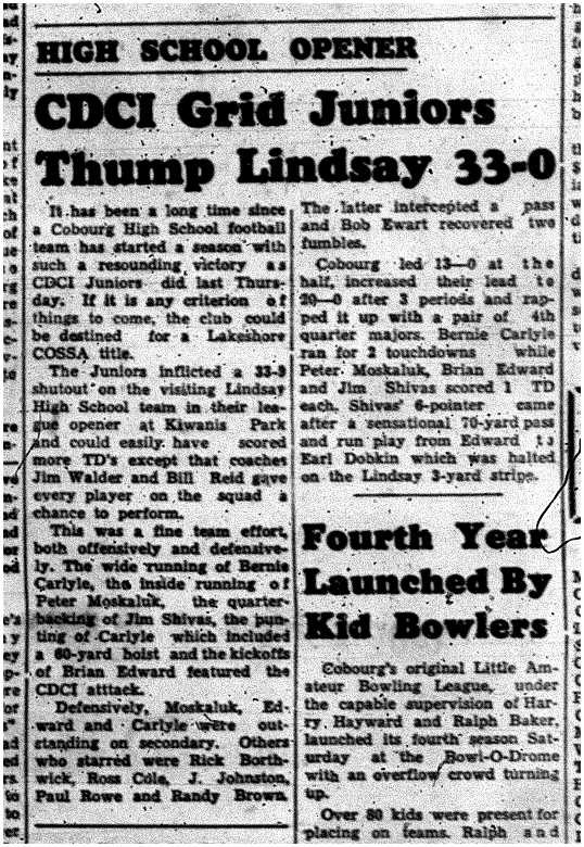 1959-10-09 School -CDCI Football vs Lindsay