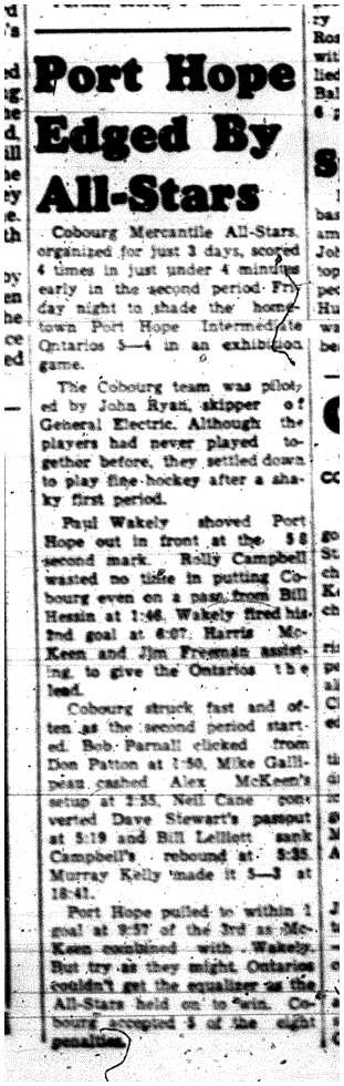 1960-02-01 Hockey -Mercantile Stars vs PH Intermediates