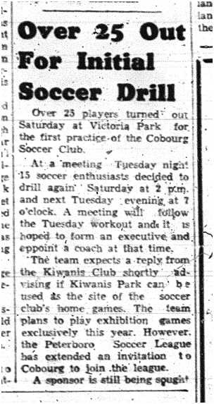 1960-04-28 Soccer -Cobourg Club tryouts