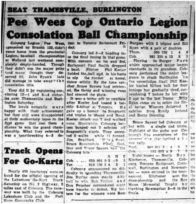 1960-09-01 Baseball -PeeWees take Consolation in Legion Championship