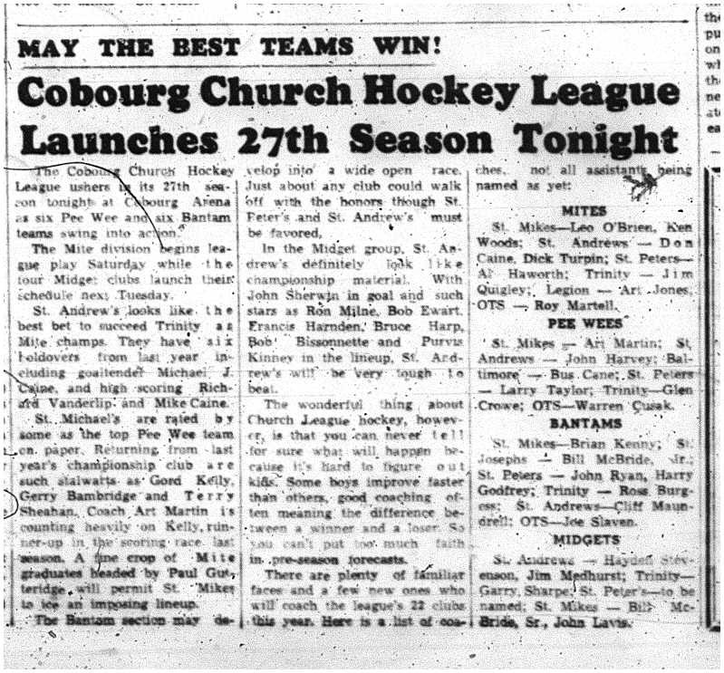 1960-11-03 Hockey -CCHL launches-team coaches listed