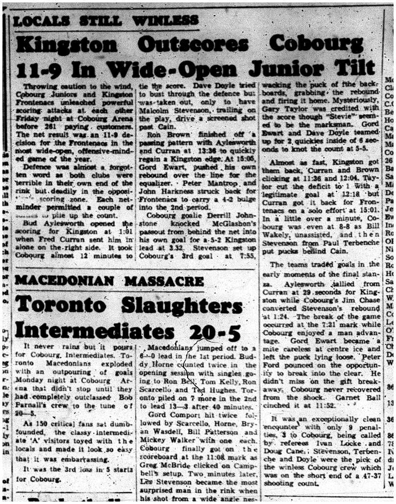 1960-12-08 Hockey -Juniors vs Kingston