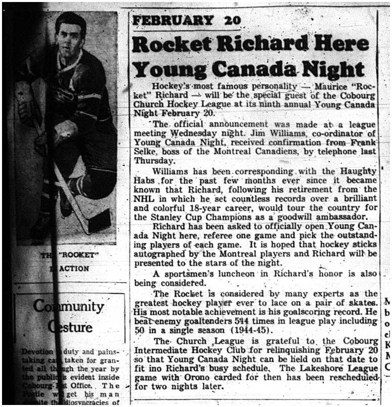 1961-01-05 Hockey -CCHL Young Canada Night