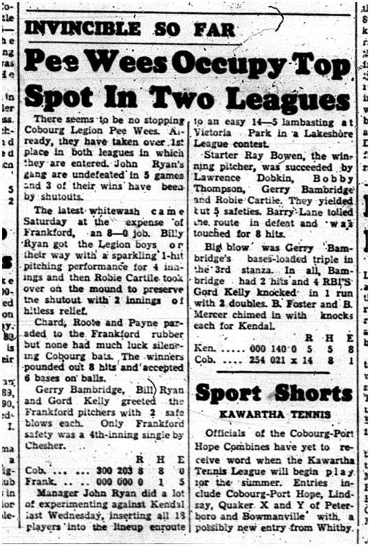 1961-06-07 Baseball -PeeWees tops in 2 Leagues