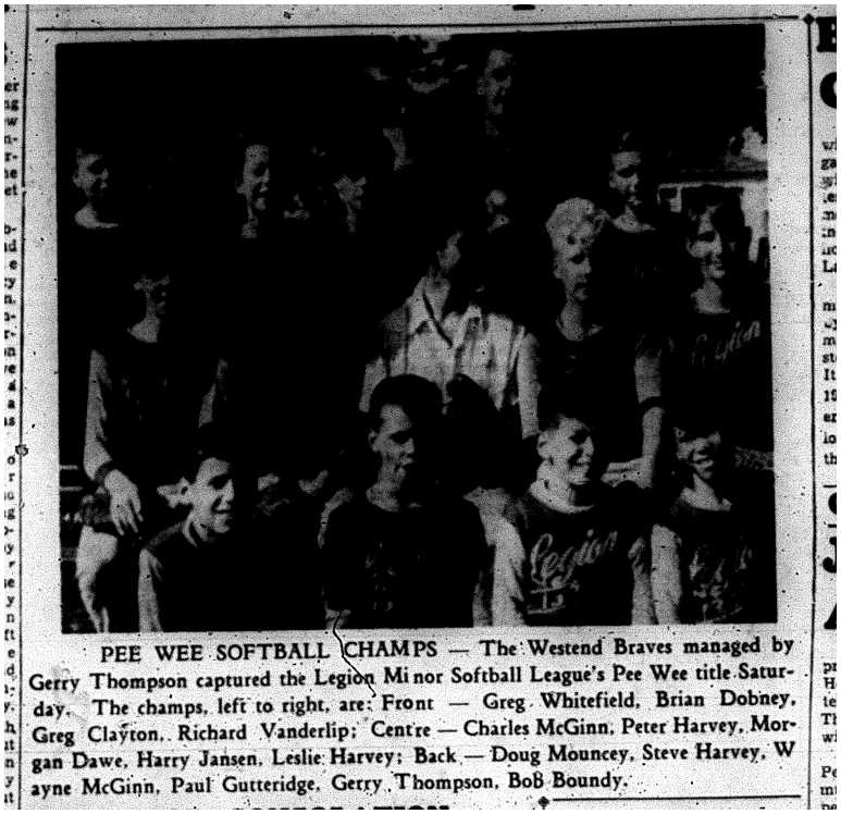 1961-09-27 Softball -PeeWee Braves Champs