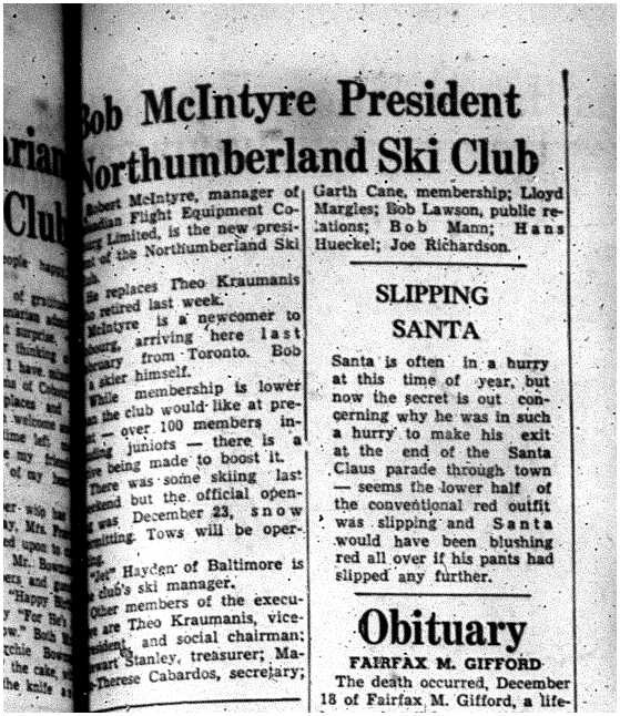 1961-12-27 Skiing -Northumberland Club names new Prez