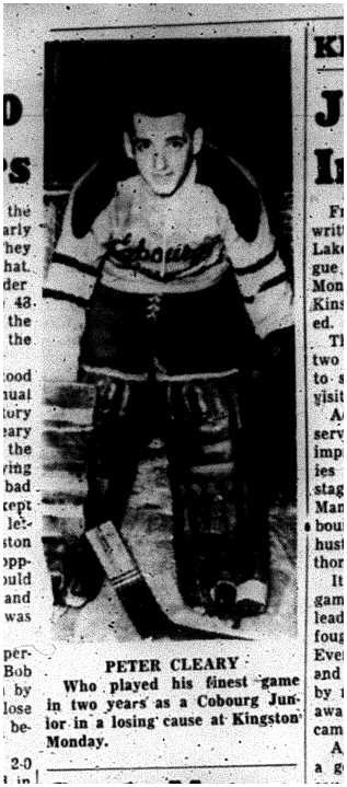 1962-01-03 Hockey -Juniors Cleary