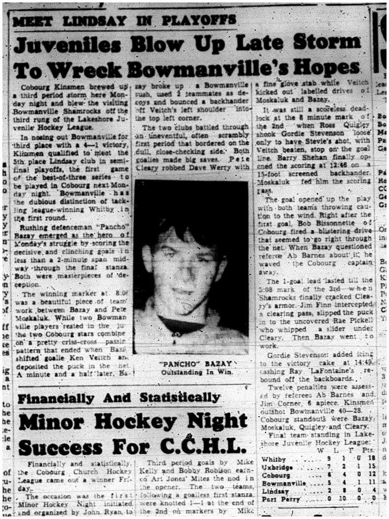 1962-01-24 Hockey -CCHL Juveniles