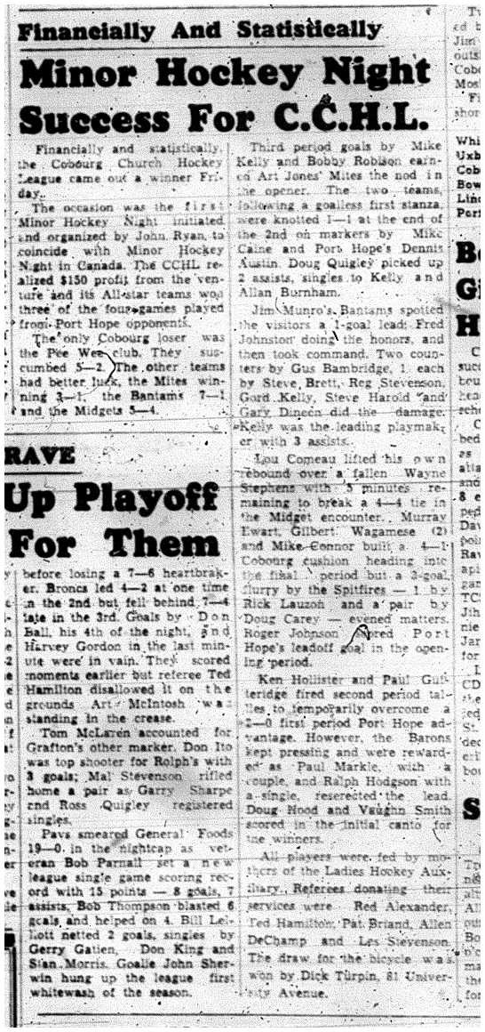 1962-01-24 Hockey -CCHL Minor Hockey Night