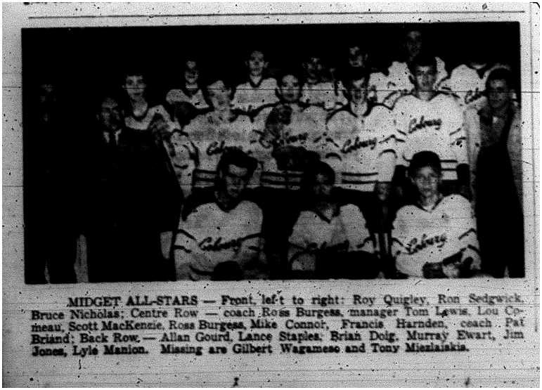 1962-02-07 Hockey -CCHL Midget AllStars team photo