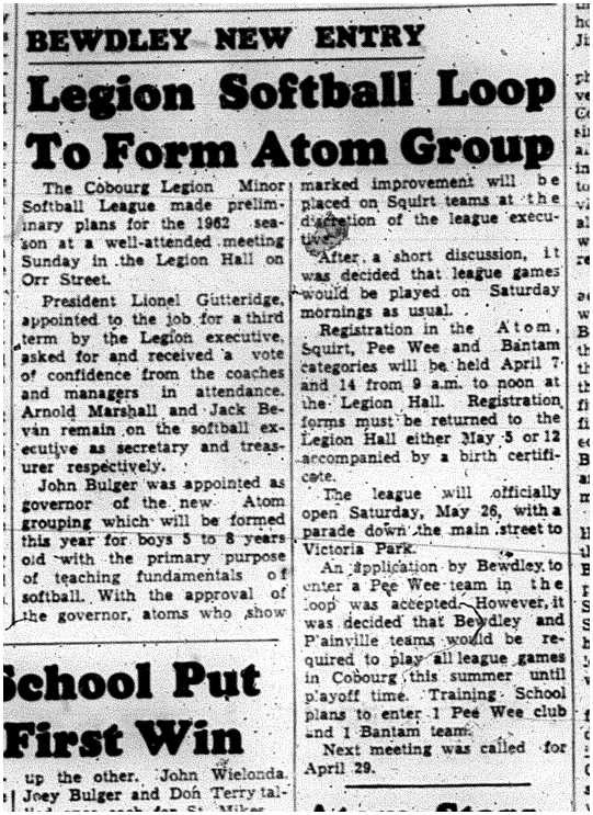 1962-03-21 Softball -Legion adding Atom Division