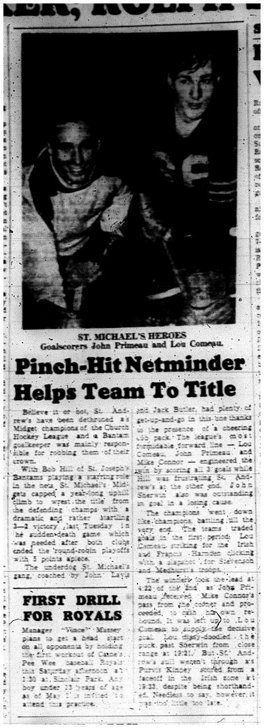 1962-04-04 Hockey -CCHL Midgets get help