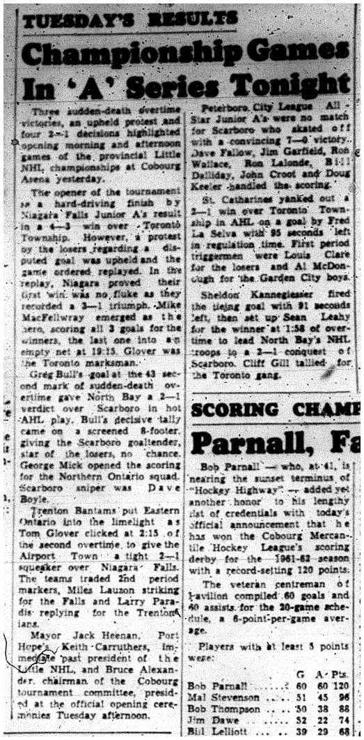 1962-04-25 Hockey -CCHL Little League games at Cobourg