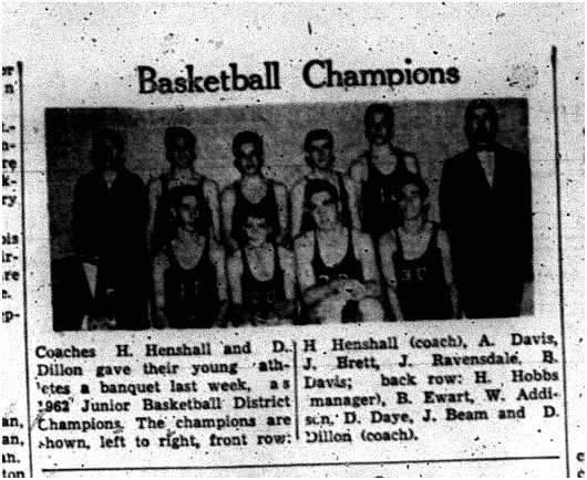 1962-06-06 Basketball -Junior District Champs