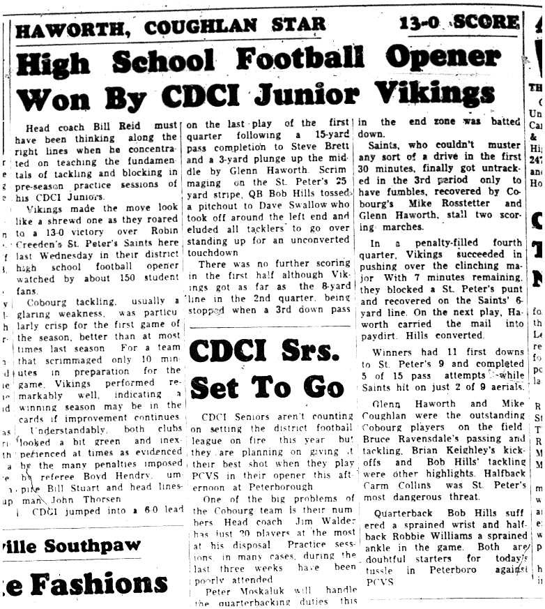 1962-09-26 School -CDCI Football vs St Peters